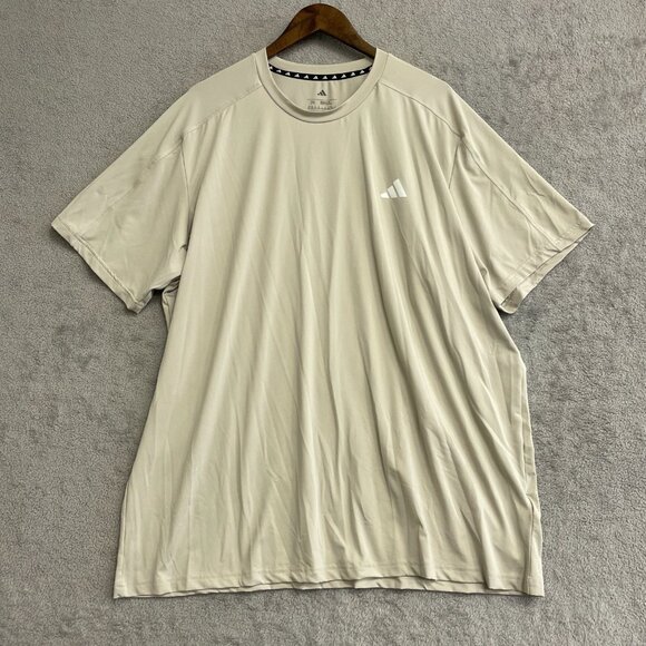 Adidas Men's 2XL Beige Regular Fit Active T-Shirt - Picture 1 of 6